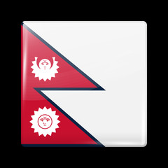 Obraz premium Nepal Variant Flag. Glassy Icon Square Shape