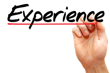 Hand writing Experience with marker, business concept