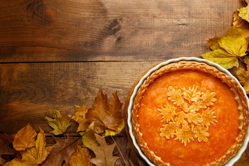 Traditional american homemade pumpkin pie
