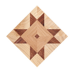 Fragment of parquet floor isolated on white background