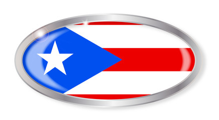 Puerto Rico Flag Oval Button