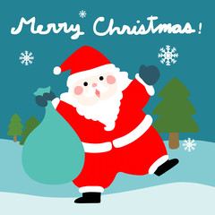 Fototapeta na wymiar Santa claus Merry Christmas cartoon vector