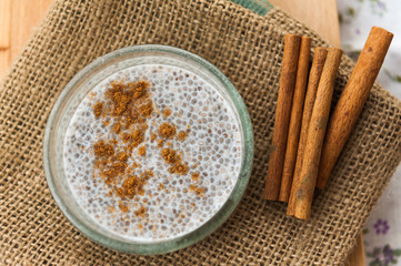Chia pudding with cinnamon