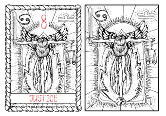 The tarot card. Justice