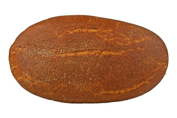 Delicious rye bread on white background