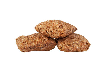 Corn pads with milk filling on a white background