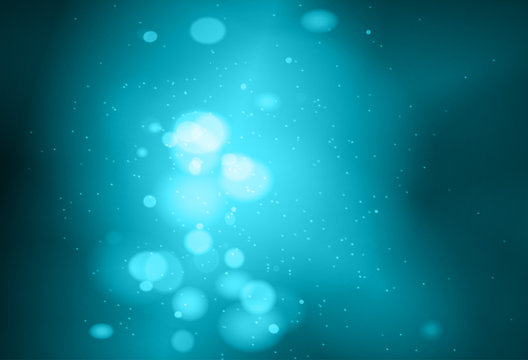 Blue colour bokeh abstract light background. 