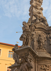 Fototapeta na wymiar St Sebastian statue of Plague Column (1716) in Kutna Hora