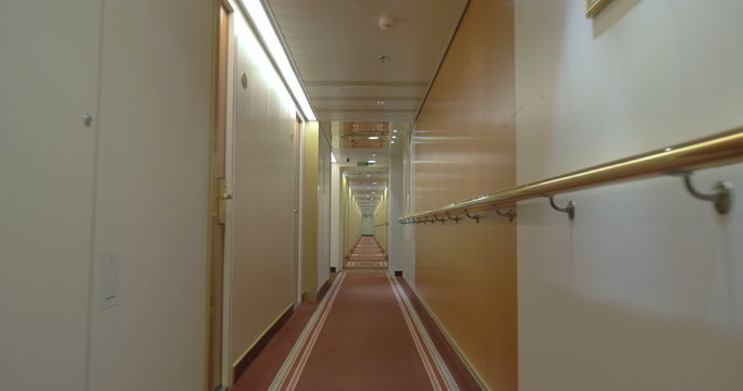Long Corridor Of Ocean Cruise Ship