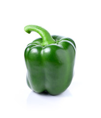 Green pepper on white background