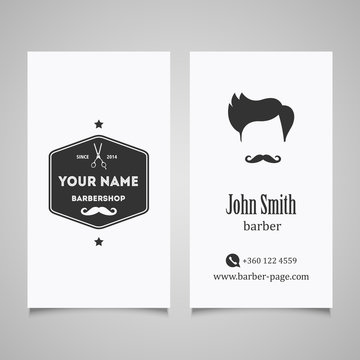 Hair Salon Barber Shop Business Card Design Template