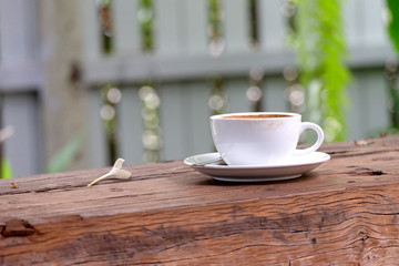 Coffee on a wood table
