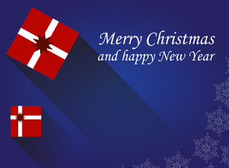 Vector christmas card with gift boxes