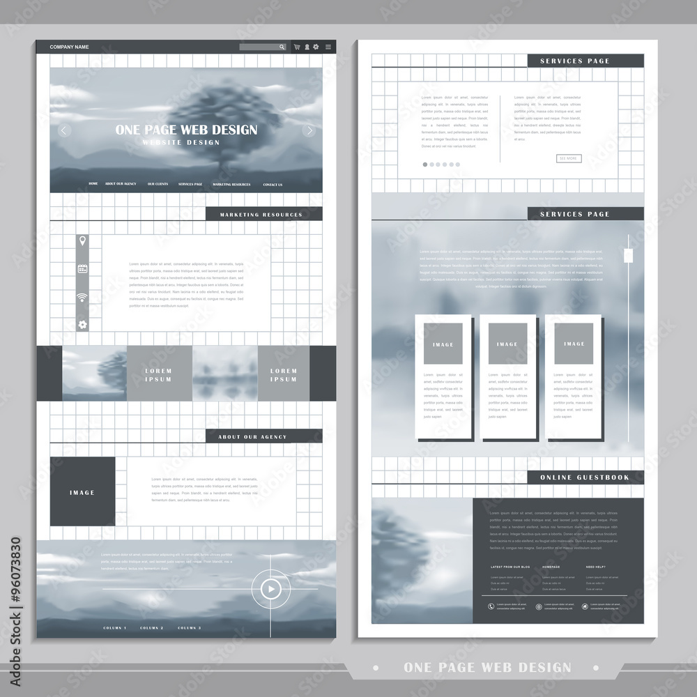 Canvas Prints elegant one page web design