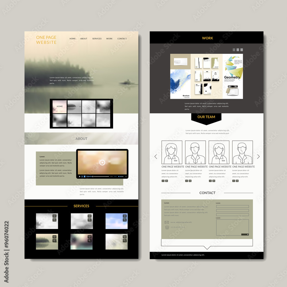 Canvas Prints elegant one page web design