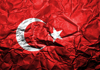 Crumpled Turkish flag.