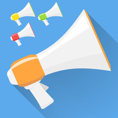 Vector illustration of megaphone flat icon