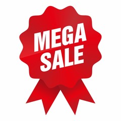 Mega Sale Discount badge tag with ribbons