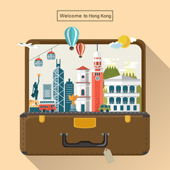 Naklejka premium Hong Kong travel attractions