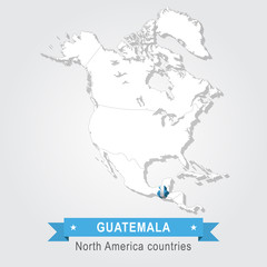 Guatemala. All the countries of North America. Flag version.