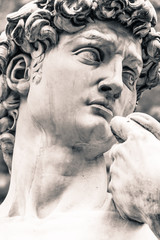 Michelangelo's David Portrait, Replica Statue in Florence Italy