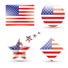 Vector - United States Flag Glossy icon 