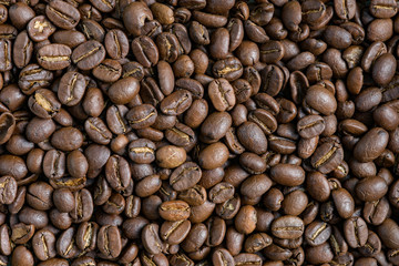 Coffee beans(Arabica) roasted background.