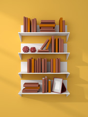 3d rendered bookshelves.