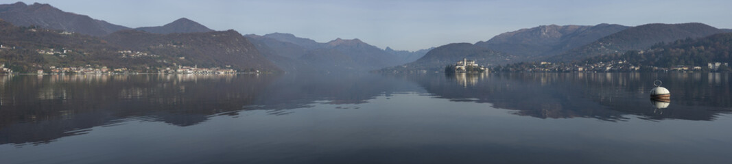 Panoramic view of Orta lake and 