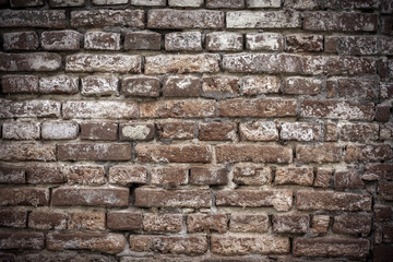 Old grunge brick wall background
