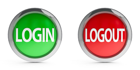 Icons login & logout with highlight