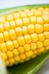 Yellow Corn Cob Closeup, Macro Shot