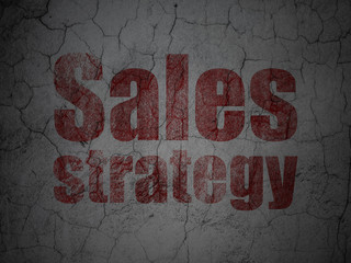 Advertising concept: Sales Strategy on grunge wall background