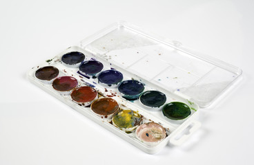 Watercolors isolated on the white background