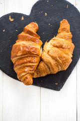 Two Fresh Croissants are ready for the Breakfast