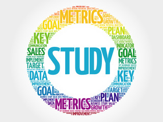 Study circle word cloud, business concept background