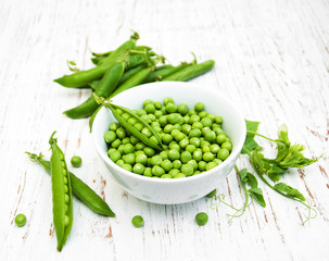 Bowl with fresh peas