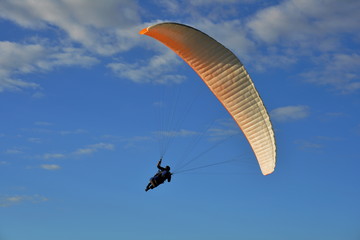 Gleitschirmflieger an der Küste
