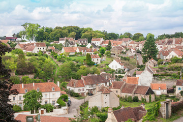 Fototapeta na wymiar Vue générale, Sémur en Auxois, Côte d'Or, Bourgogne, France