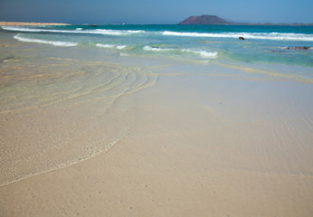 Fuerteventura, Canary Islands, Corralejo Flag Beach, low tide