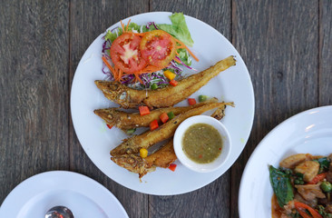 Deep fried fish with turmeric