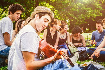 Group of Teenage Friends Together at the Park