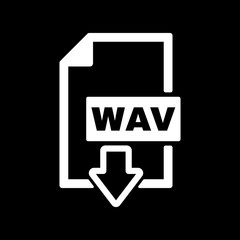The WAV icon. File audio format symbol. Flat