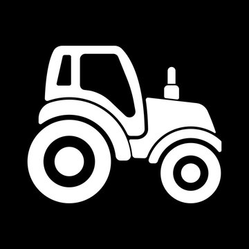 The tractor icon. Agrimotor symbol. Flat