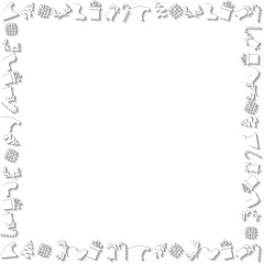 White Chrismtas Elements Border