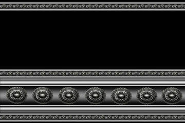 black background with horizontal ornament closeup