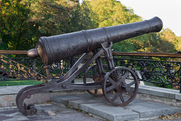 old cast-iron cannon of the 16th century