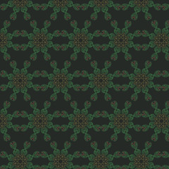 Mandala vector ornament. Green and yellow colors.