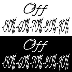 Black and white banner with different discount