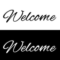 Welcome on a black and white background